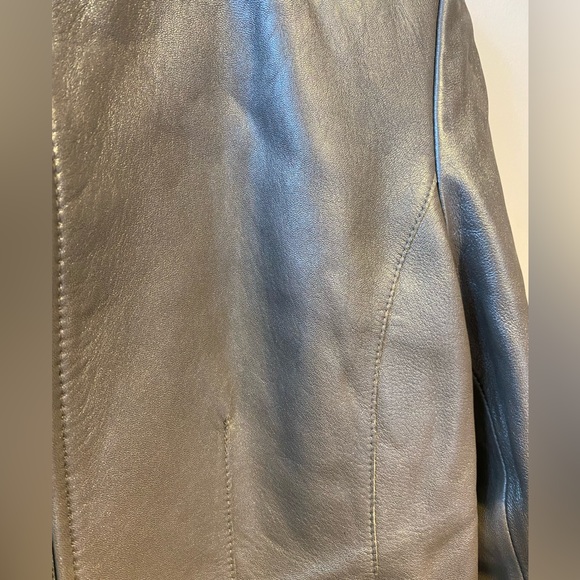 Metallic Silver Alfani Leather Jacket - Picture 3 of 4